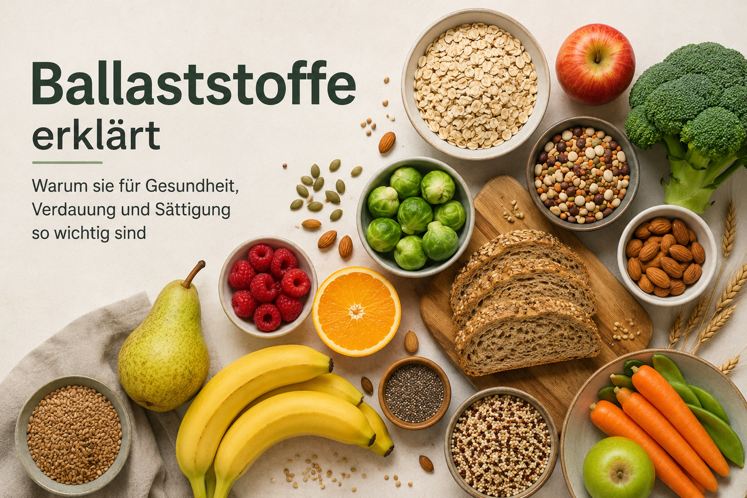 Ballaststoffe erklärt – warum sie für Gesundheit, Verdauung und Sättigung so wichtig sind