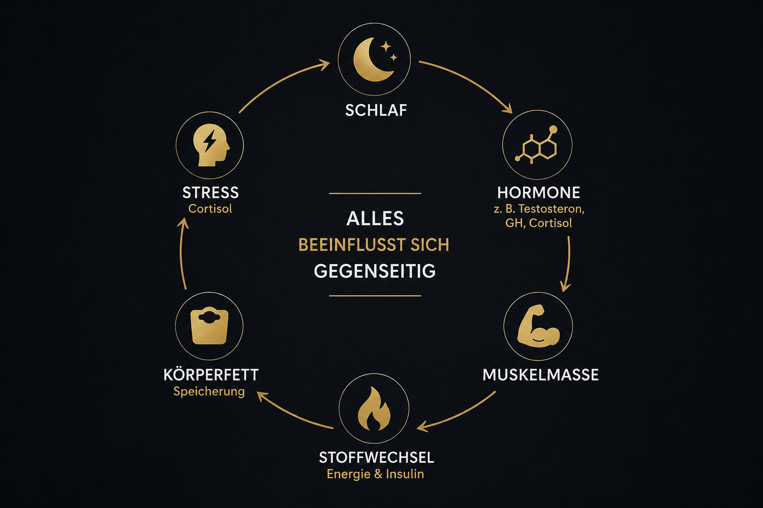 Biologisches Netzwerk des männlichen Körpers ab 40